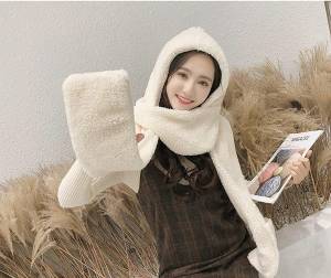Premium Hooded stylish Winter Warmer for Girls -Women (White Color)